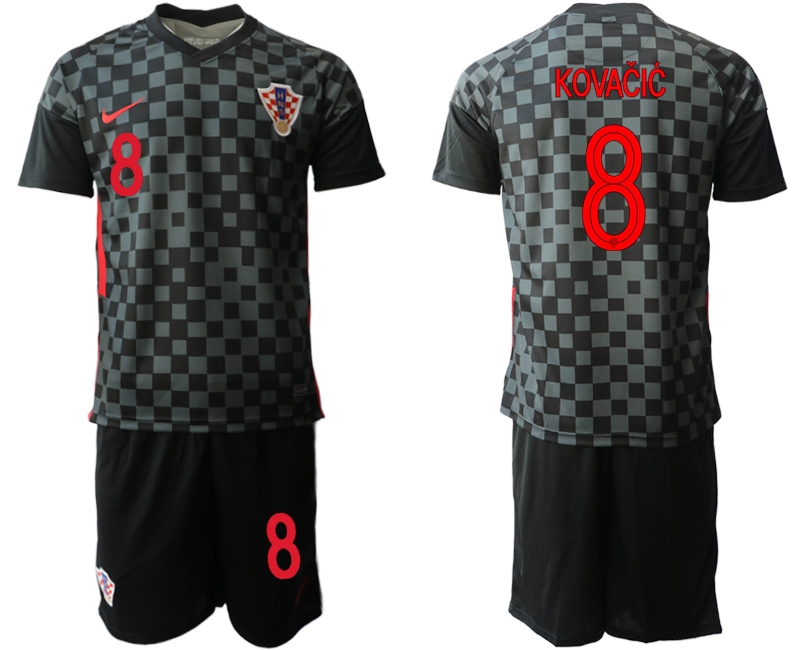 Men 2021 European Cup Croatia black away 4 Soccer Jerseys on sale,for Cheap,wholesale from China
