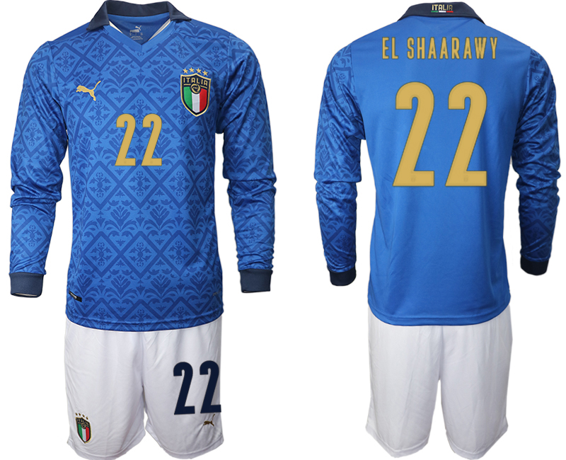 Men 2021 European Cup Italy home Long sleeve 21 soccer jerseys on sale