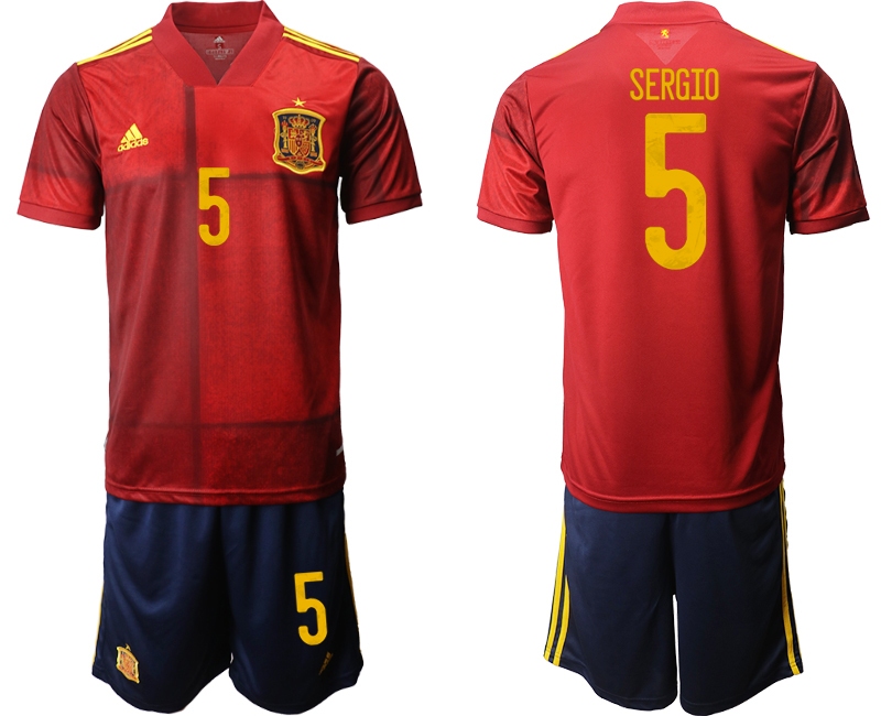 Men 2021 European Cup Spain home red 6 Soccer Jersey on sale,for Cheap