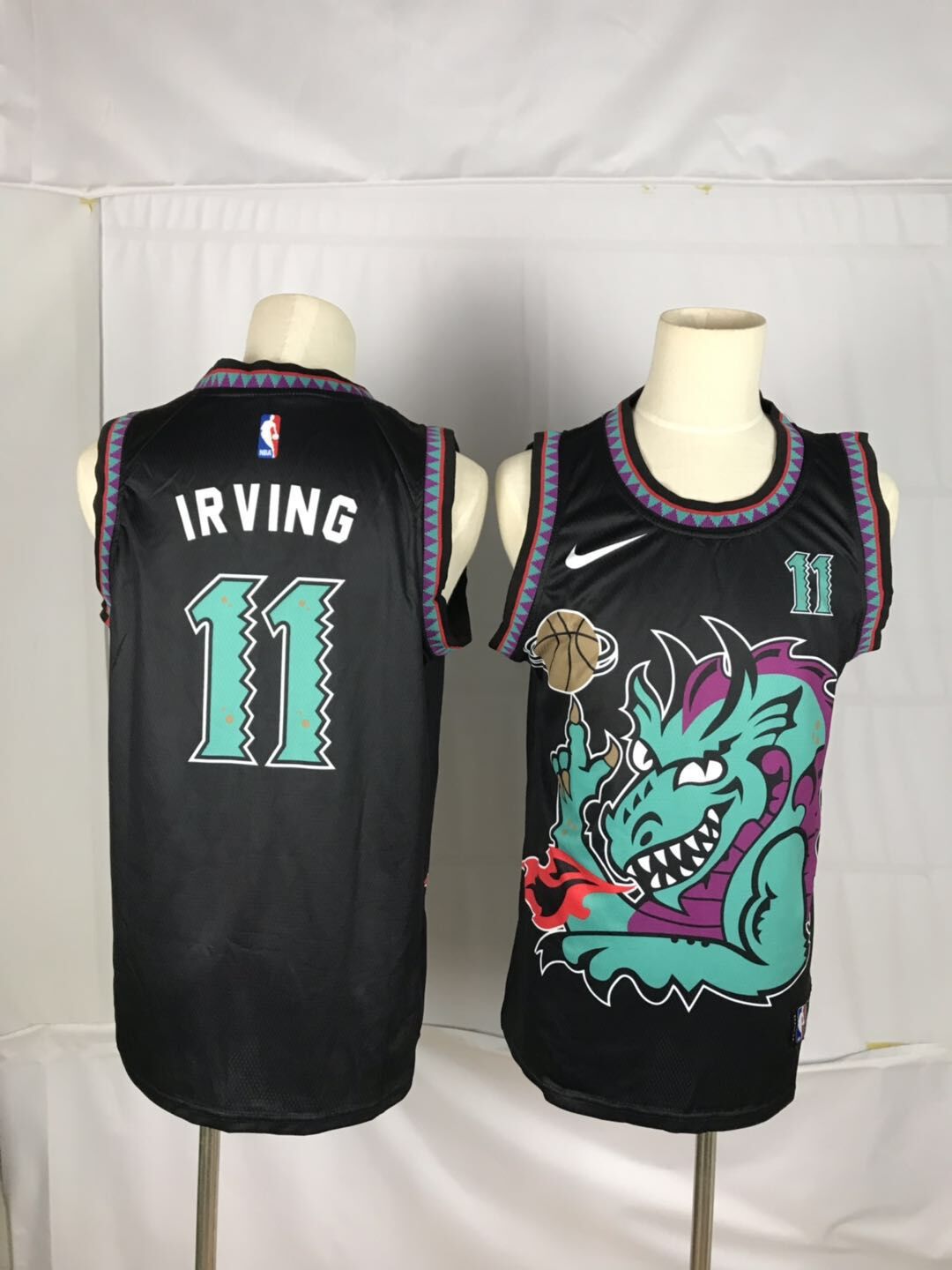 Men Brooklyn Nets 11 Irving Black dragon Nike 2021 Nike NBA Jersey on