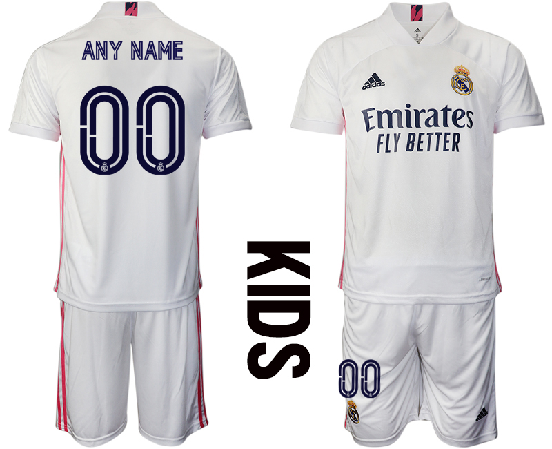 Youth 2020-2021 club Real Madrid away customized pink Soccer Jerseys on
