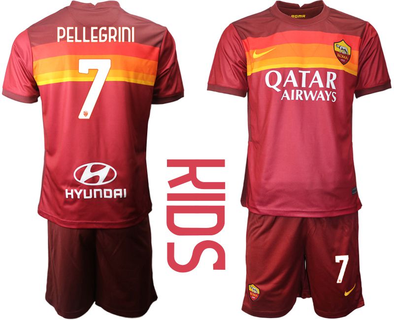 Youth 2020-2021 club AS Roma home 5 red Soccer Jerseys on sale,for
