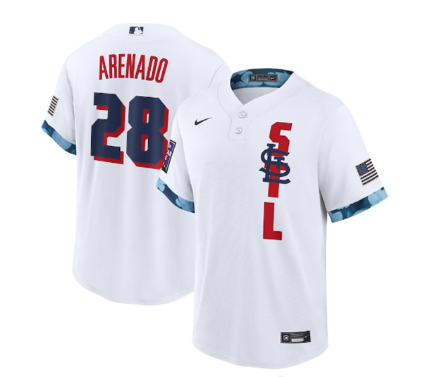 Nike Men's St. Louis Cardinals Nolan Arenado #28 Powder Blue T