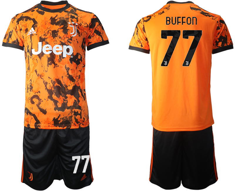 Men 20202021 club Juventus Second away blank orange Soccer Jerseys on