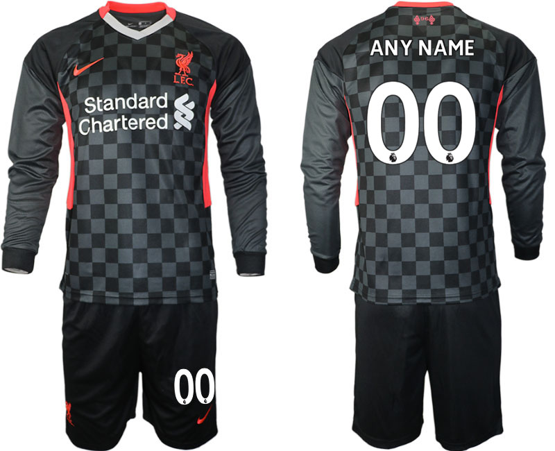 Men 2021 Liverpool away long sleeves custom soccer jerseys on sale,for
