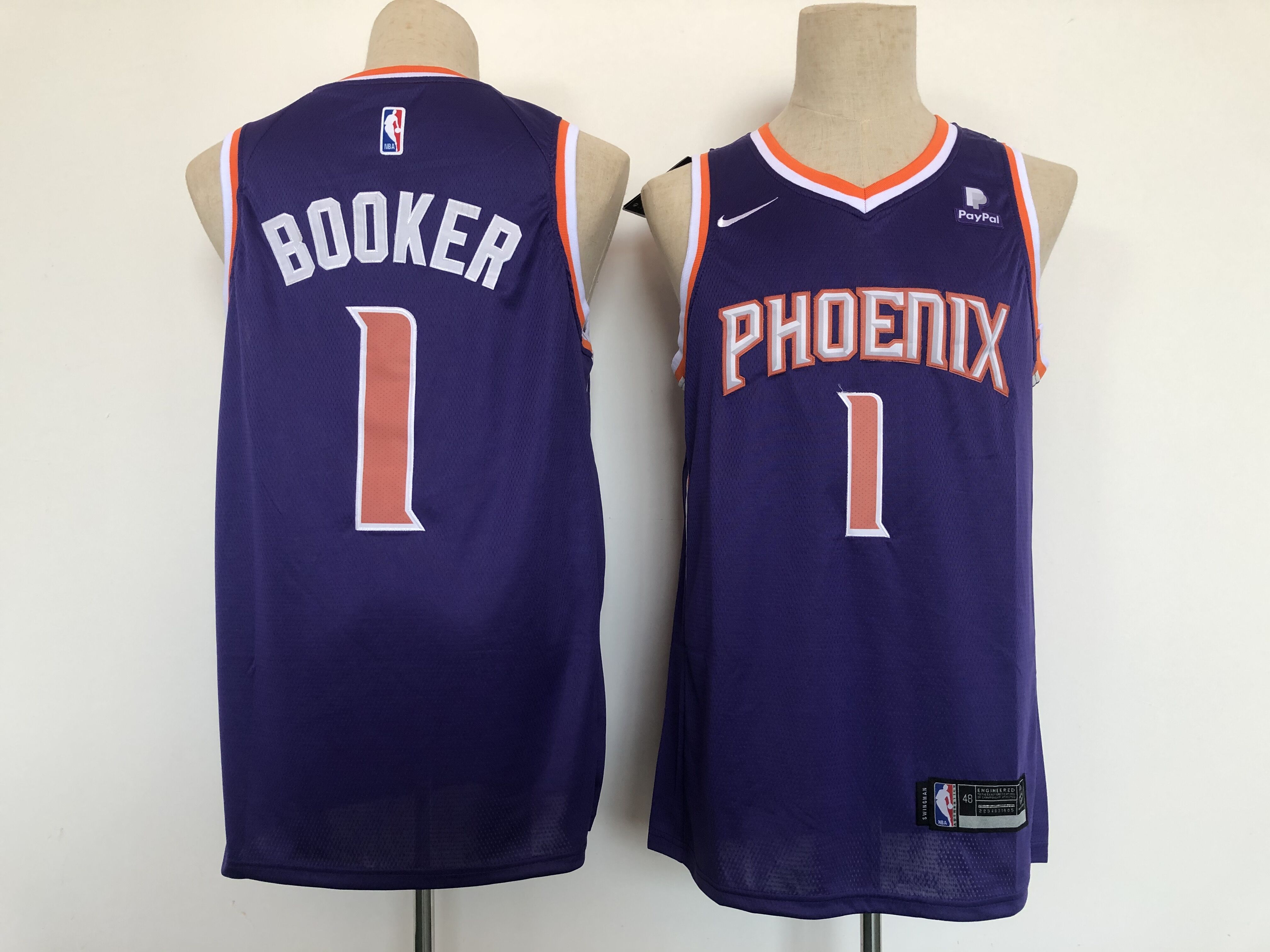 Men Phoenix Suns 1 Booker Purple Game Nike 2021 NBA Jersey ...