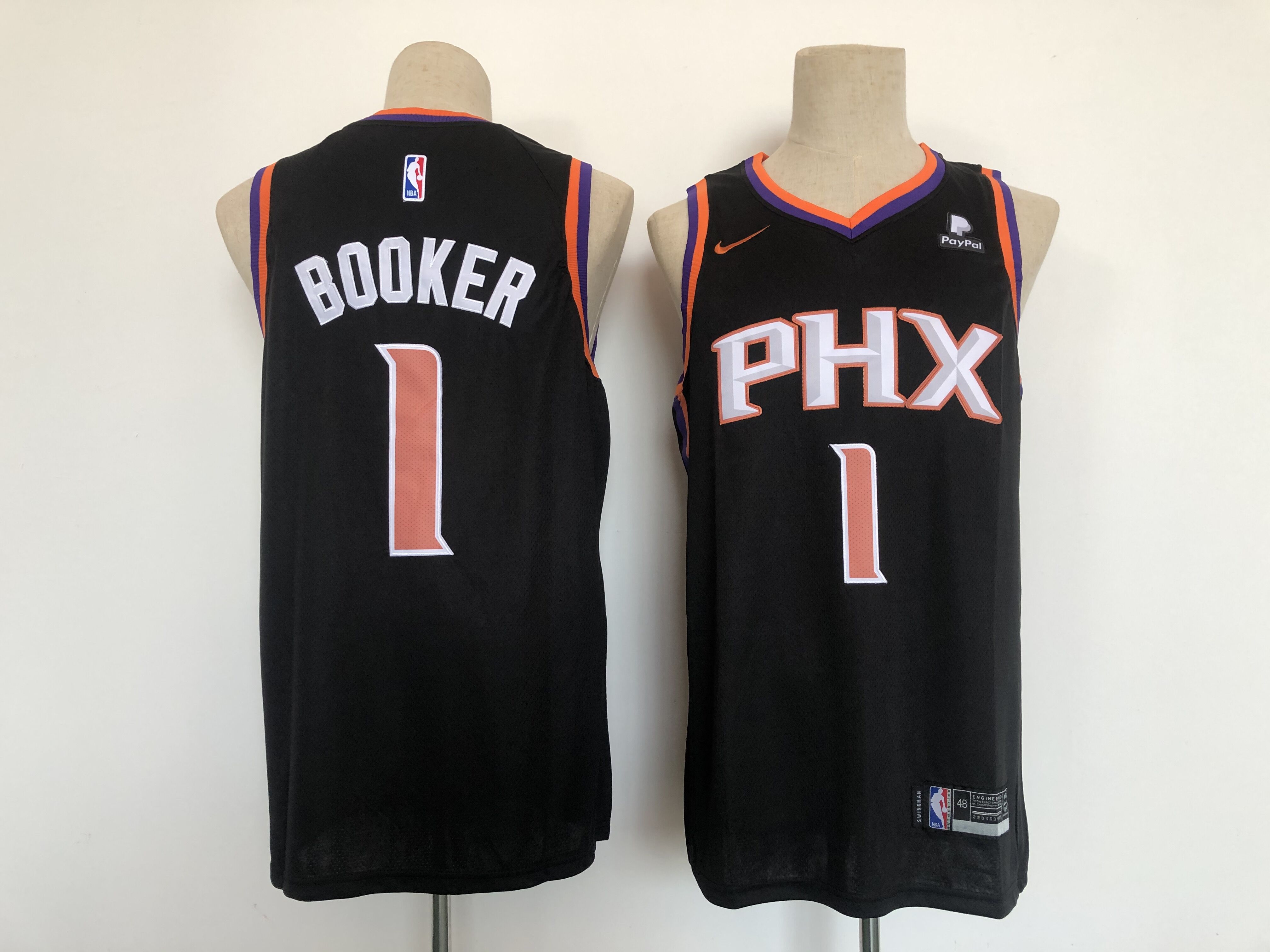 Men's Phoenix Suns #1 Devin Booker Black 2021 City Edition ...