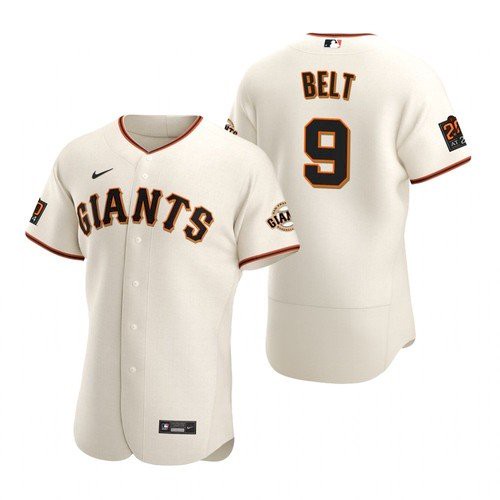 San Francisco Giants #9 Brandon Belt Men's Nike Black Alternate