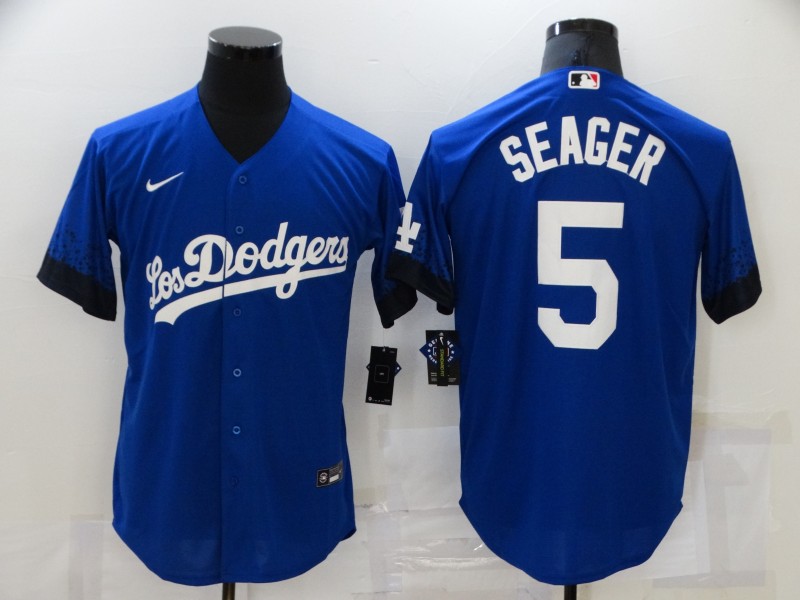 Men's Los Angeles Dodgers 21 Walker Buehler Blue 2021 City Connect