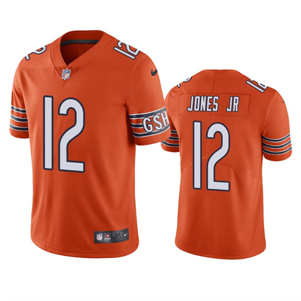 Men's Chicago Bears 12 Velus Jones Jr. Orange Vapor untouchable