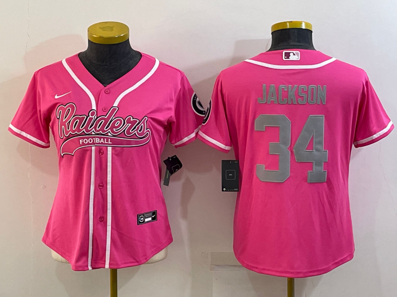 Women's Las Vegas Raiders 98 Maxx Crosby Pink With Patch Cool Base