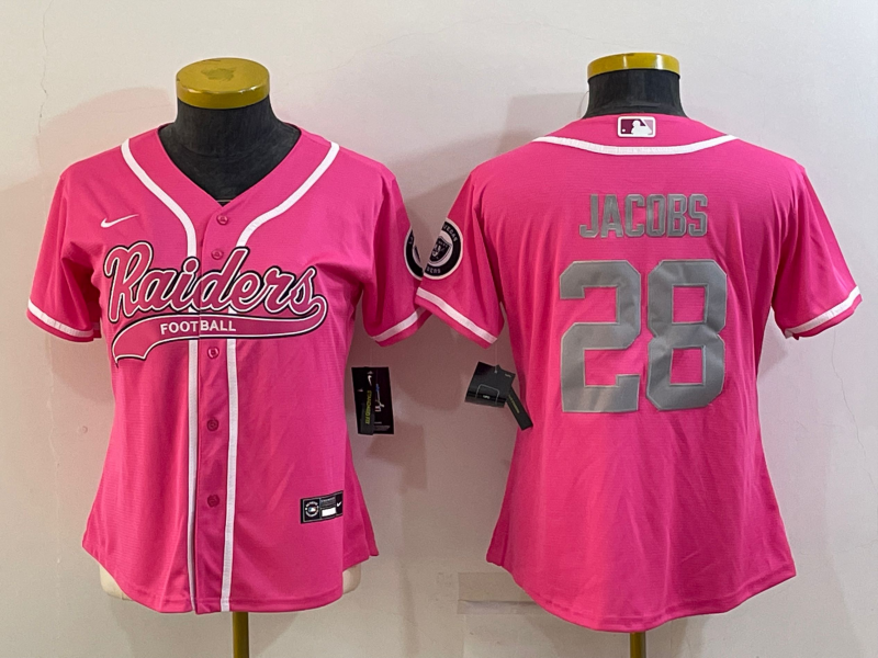 Women's Las Vegas Raiders 98 Maxx Crosby Pink With Patch Cool Base