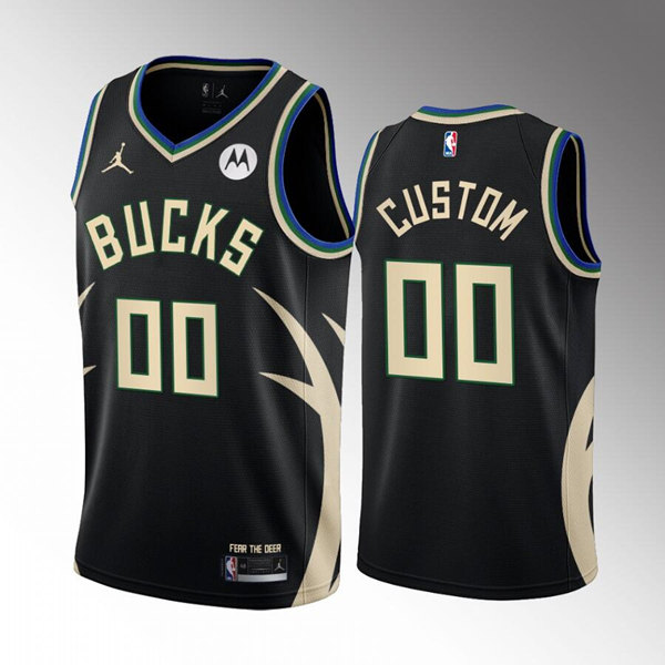 Men's Milwaukee Bucks Active Custom 202223 City Edition Blue Stitched
