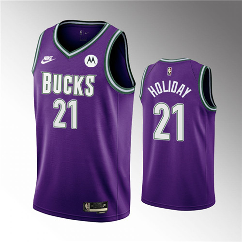Men's Milwaukee Bucks 34 Giannis Antetokounmpo 202223 Purple Classic