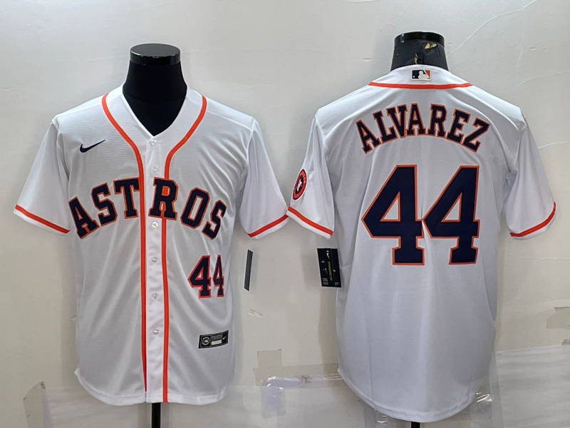 Men's Houston Astros 27 Jose Altuve Number Orange With Patch Stitched