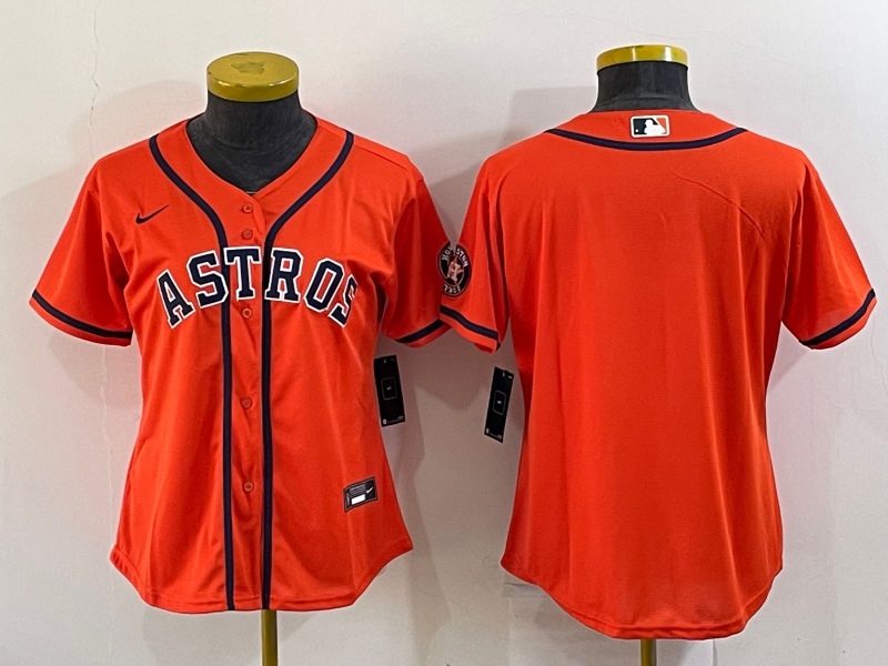 Women's Houston Astros 20 Chas McCormick Orange Stitched MLB Cool Base