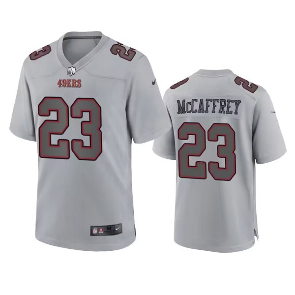 Men's San Francisco 49ers 23 Christian McCaffrey Gray Atmosphere