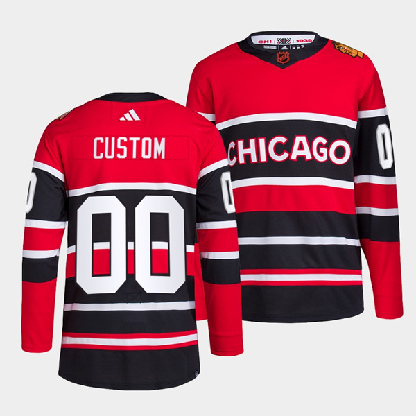 Chicago Blackhawks Custom Black Men's Adidas 202021 Reverse Retro