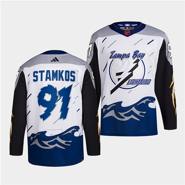 Men's Tampa Bay Lightning Steven Stamkos adidas Blue 2021 Stanley