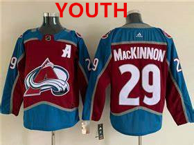 Youth NHL Colorado Avalanche Nathan MacKinnon Burgandy Home