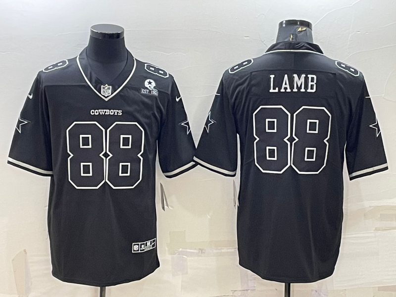Men's Dallas Cowboys 88 CeeDee Lamb Black With 1960 Patch Limited