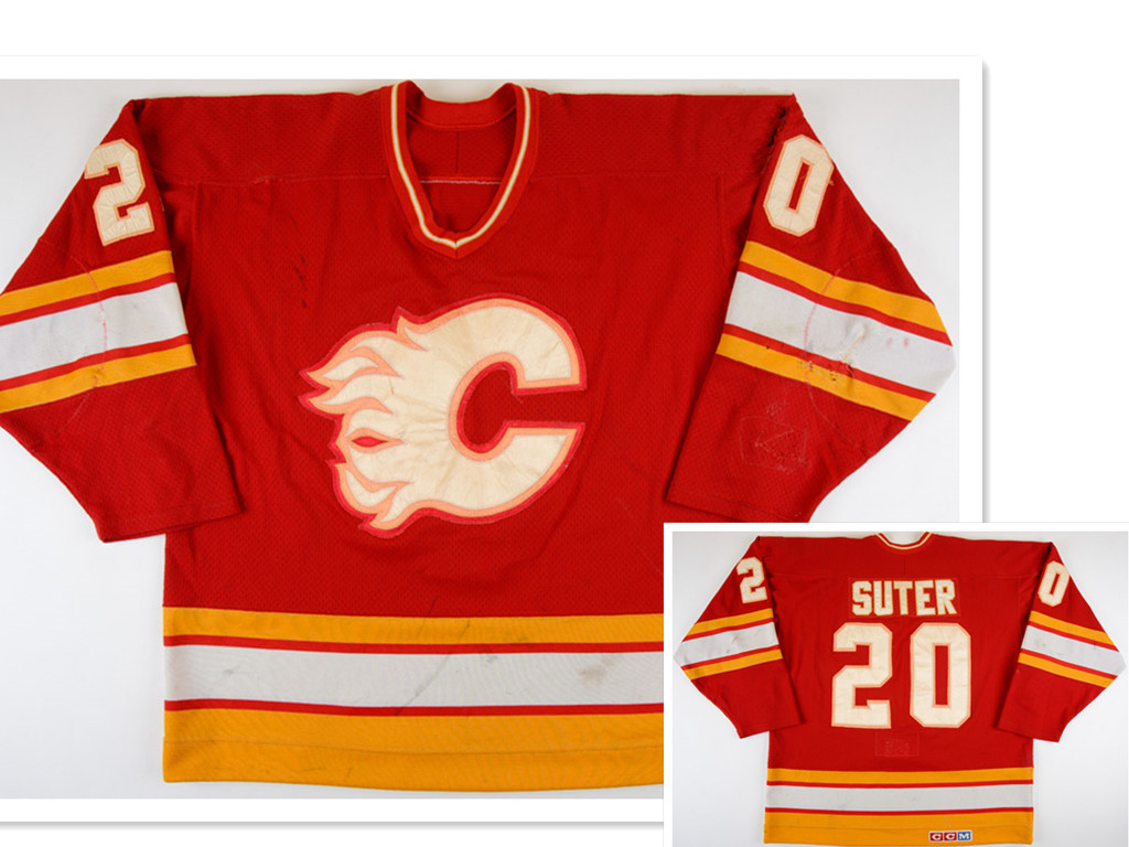 Blank Calgary Flames Old Jerseys - Athletic Knit CAL681BK CAL682BK