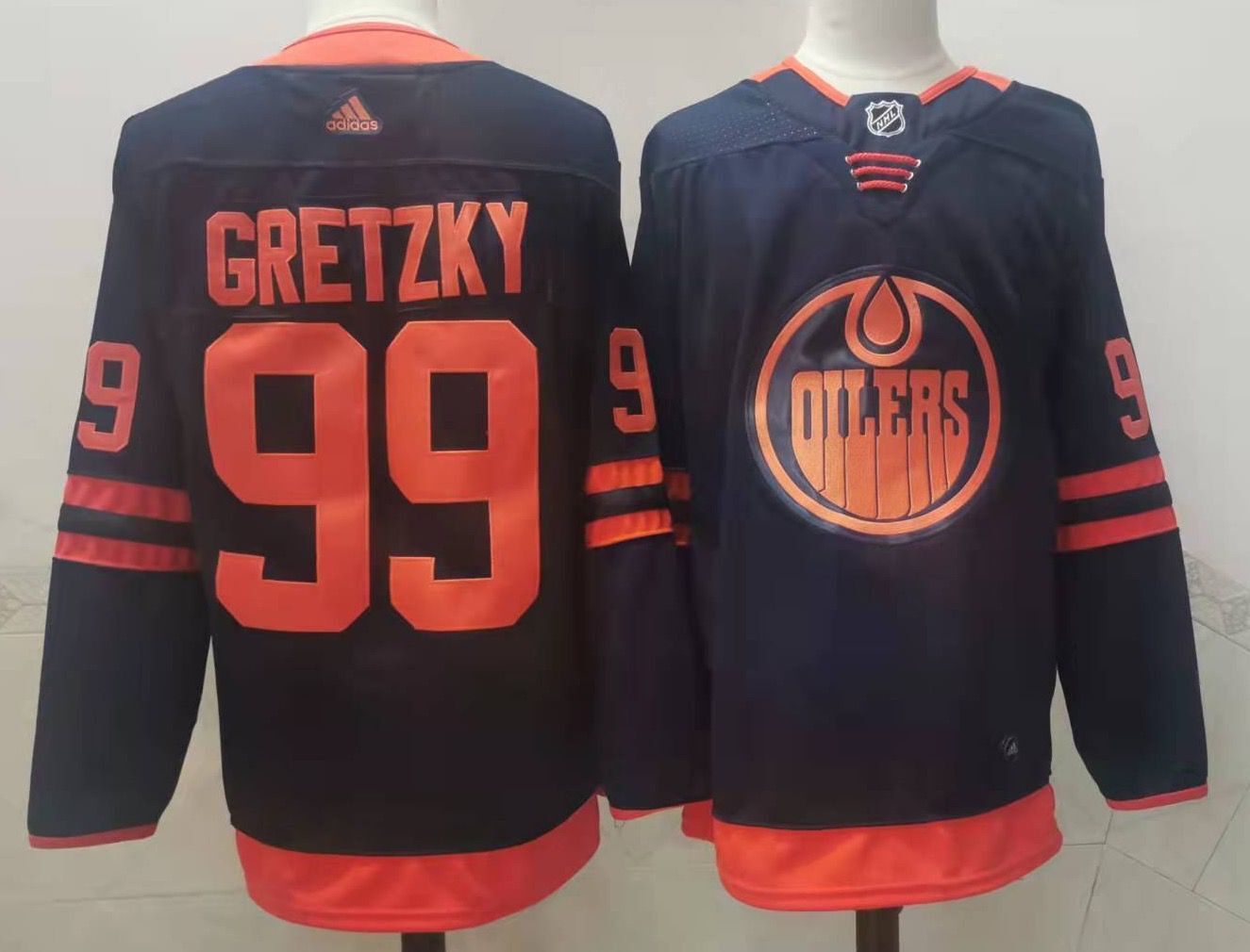 Personalized Edmonton Oilers NHL navy hockey jersey - USALast