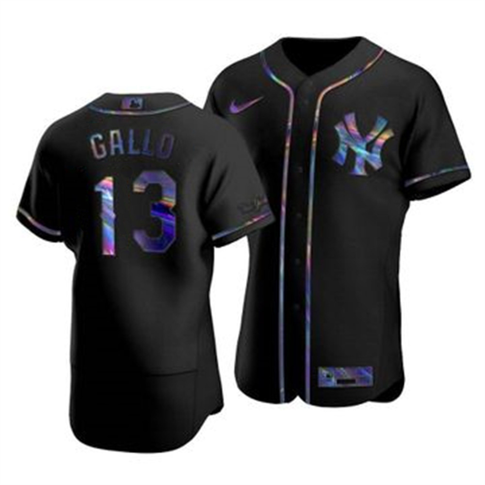 New York Yankees #13 Joey Gallo Men's Nike Iridescent Holographic  Collection MLB Jersey - Black on sale,for Cheap,wholesale from China
