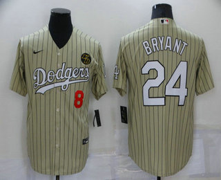 Men's Los Angeles Dodgers #8 #24 Kobe Bryant Cream Pinstripe Stitched MLB  Cool Base Nike Jersey on sale,for Cheap,wholesale from China