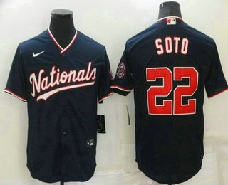 Men's Washington Nationals #22 Juan Soto Navy Blue Stitched MLB Cool Base  Nike Jersey on sale,for Cheap,wholesale from China