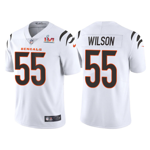 Men's Cincinnati Bengals 55 Logan Wilson 2022 White Super Bowl LVI