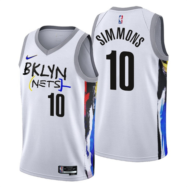 Men's Brooklyn Nets #10 Ben Simmons 2022-23 White City Edition Stitched ...