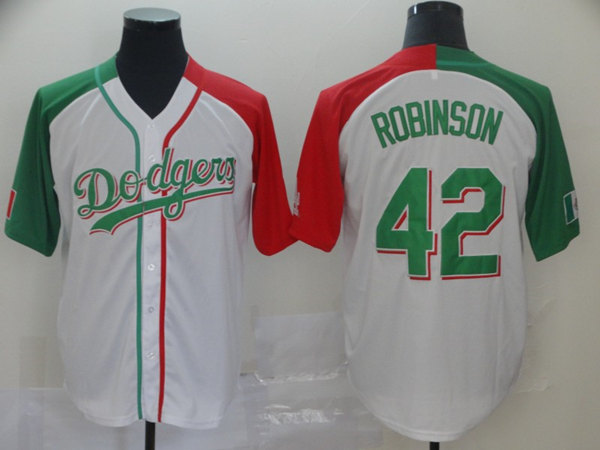 Men's Los Angeles Dodgers #42 Jackie Robinson Mexican Heritage Culture  Night Jersey on sale,for Cheap,wholesale from China