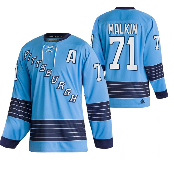 Pittsburgh Penguins #71 Evgeni Malkin Light Blue Jersey on sale