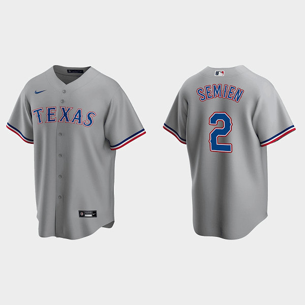 Men's Texas Rangers 2 Marcus Semien Red Flex Base Stitched Jersey on