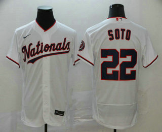 Men's Washington Nationals #22 Juan Soto White Stitched MLB Flex Base Jersey  on sale,for Cheap,wholesale from China