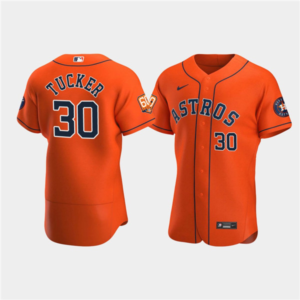 Men's Houston Astros #30 Kyle Tucker Orange 60th Anniversary Flex