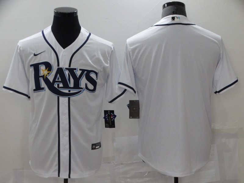 Nike Men's Replica Tampa Bay Rays Brandon Lowe #8 Cool Base White Jersey