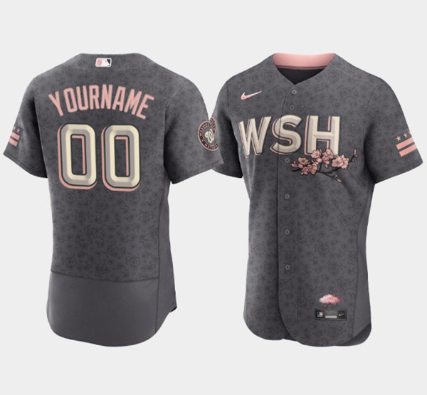 Men's Washington Nationals Customized 2022 Gray City Connect Cherry Blossom  Flex Base Stitched Baseball Jersey on sale,for Cheap,wholesale from China