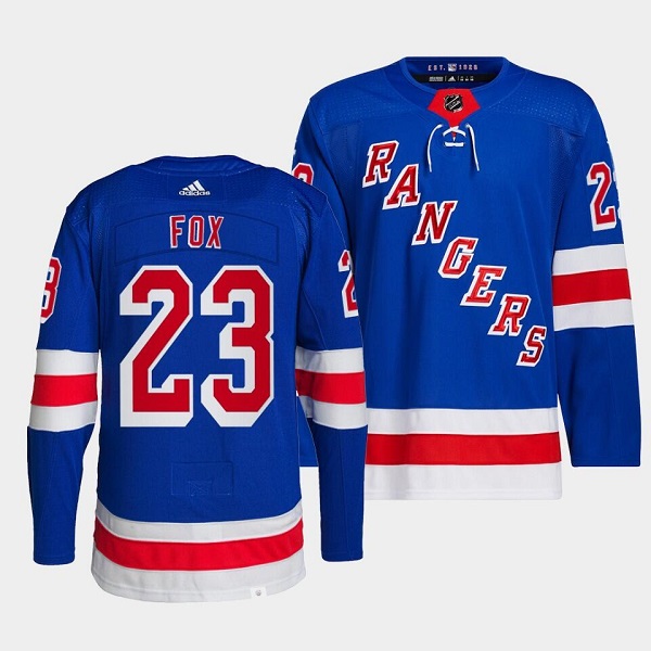 New York Rangers Authentic Adam Fox Home Adidas Jersey Size 52