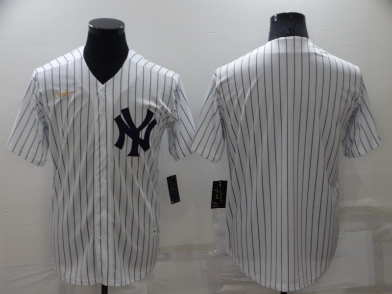 Men's New York Yankees Blank White Throwback Stitched MLB Cool Base Nike Jersey