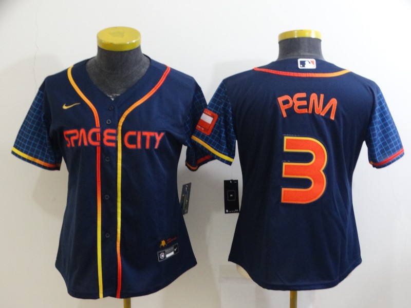 Women's Houston Astros 3 Jeremy Pena 2022 Navy Blue City Connect Flex