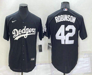 Men's Los Angeles Dodgers #42 Jackie Robinson Black Turn Back The