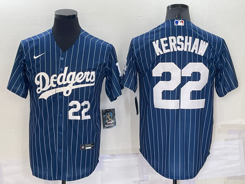 Men's Los Angeles Dodgers 8 24 Kobe Bryant Number Navy Blue Pinstripe