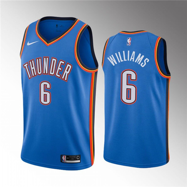 Men's Oklahoma City Thunder #6 Jaylin Williams Blue Icon Edition ...