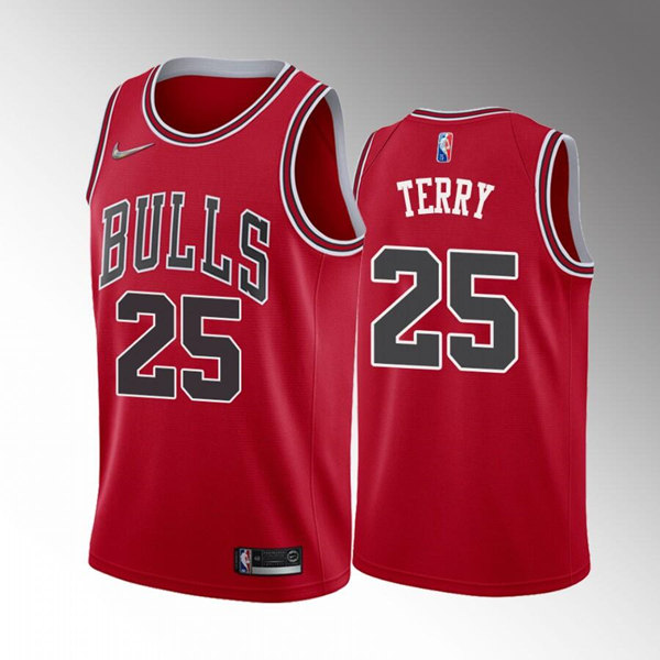 Men's Chicago Bulls 25 Dalen Terry Red Stitched Basketball Jersey on