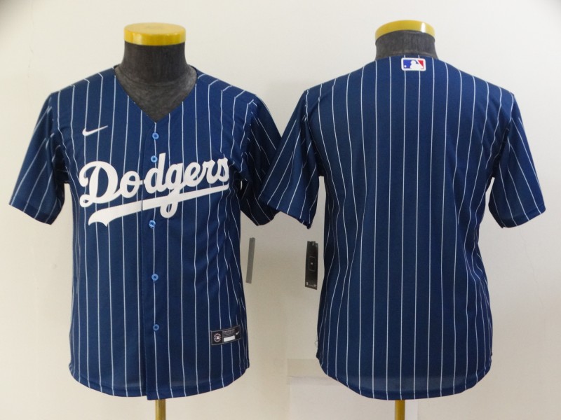 Youth Los Angeles Dodgers 50 Mookie Betts Navy Blue Pinstripe Stitched