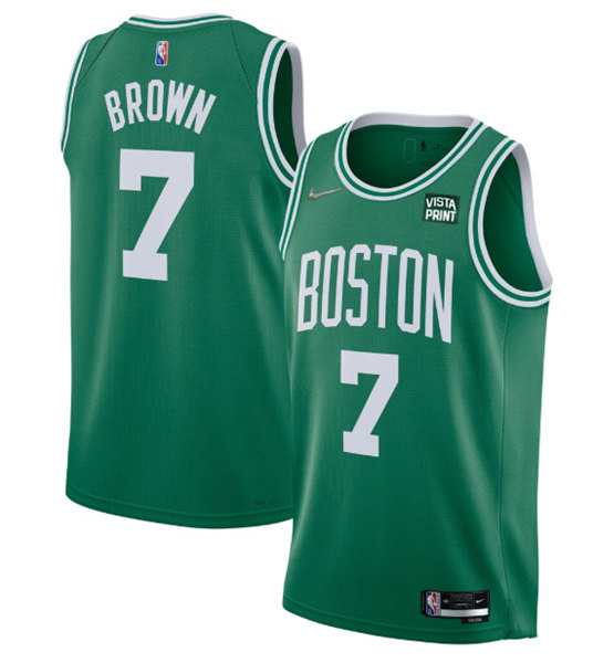 Jaylen Brown #7 Black Green Boston Celtics 2022 Jersey Size Mens 50 Large