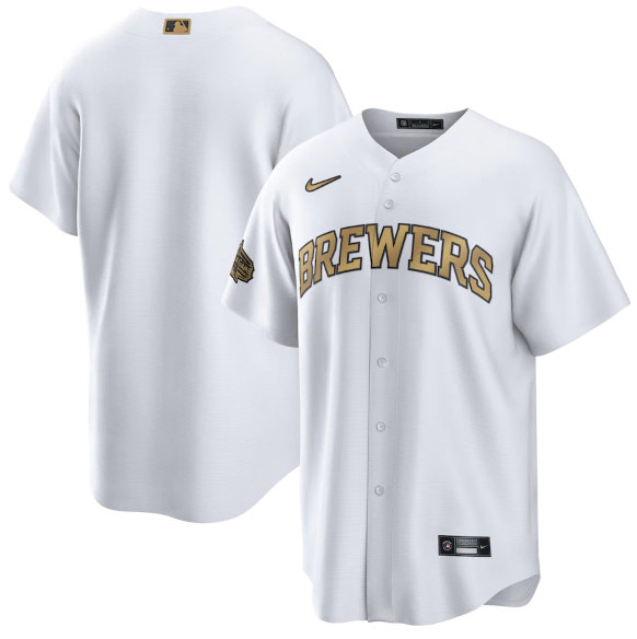 Milwaukee Brewers Home Replica Team Jersey Cream Mlb - Dingeas