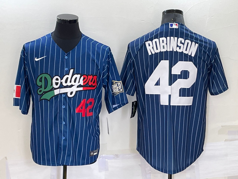 Men's Los Angeles Dodgers 42 Jackie Robinson Number Navy Blue